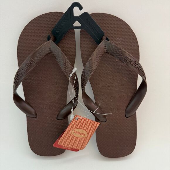 NWT Havaianas Cafe Dark Brown Flip Flops Size Men's 5 Women's 6 - Picture 1 of 7
